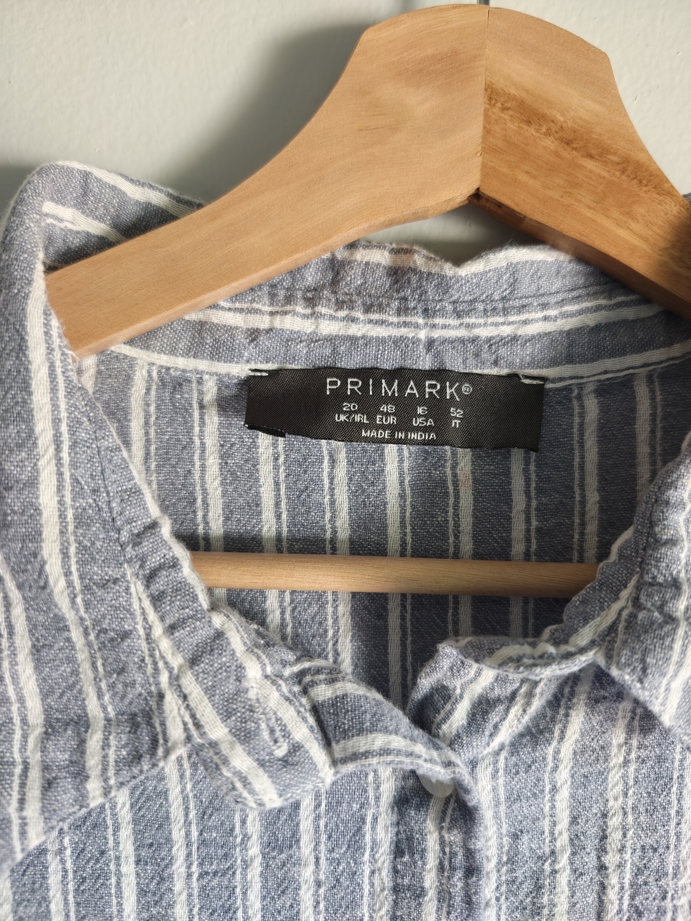 Primark Blue & White Striped Button Front Shirt Dress Size 16 - Picture 2 of 9
